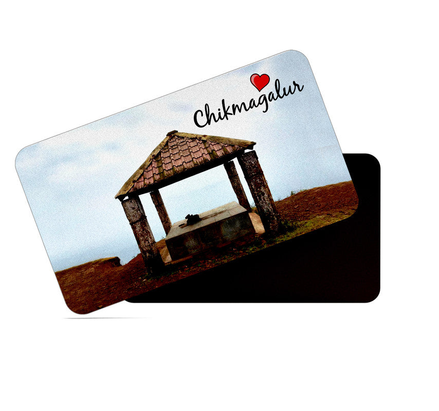 dhcrafts Rectangular Rubber Fridge Magnet / Magnetic Card Multicolor Karnataka Chikmangalur D6 Design Pack of 1 (8.6cm x 5.4cm)